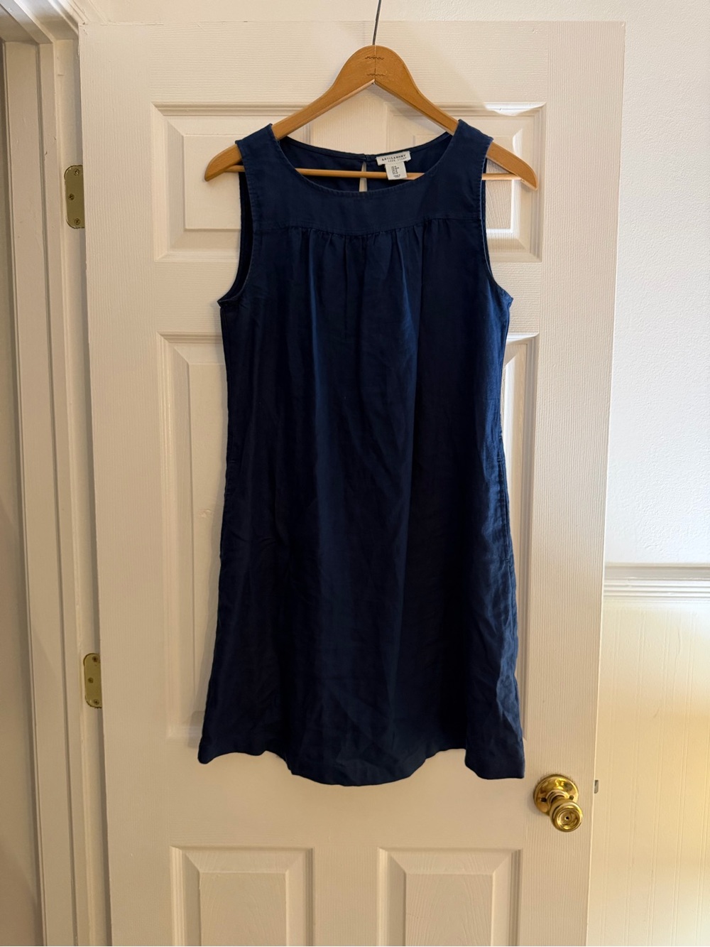 Artisan NY 100% Linen Navy Sleeveless Shift Dress